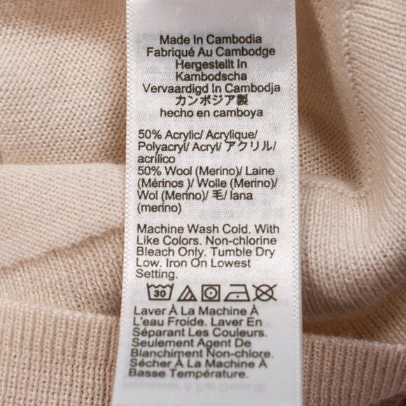 J Crew Wool Blend Turtleneck Sweater Womens XS Cream Pullover Top Neutral DD10X - Picture 6 of 6